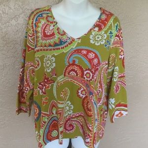 EUC Chico’s Vibrant Modern Print Shirt 3 XL